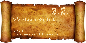 Nádassy Relinda névjegykártya